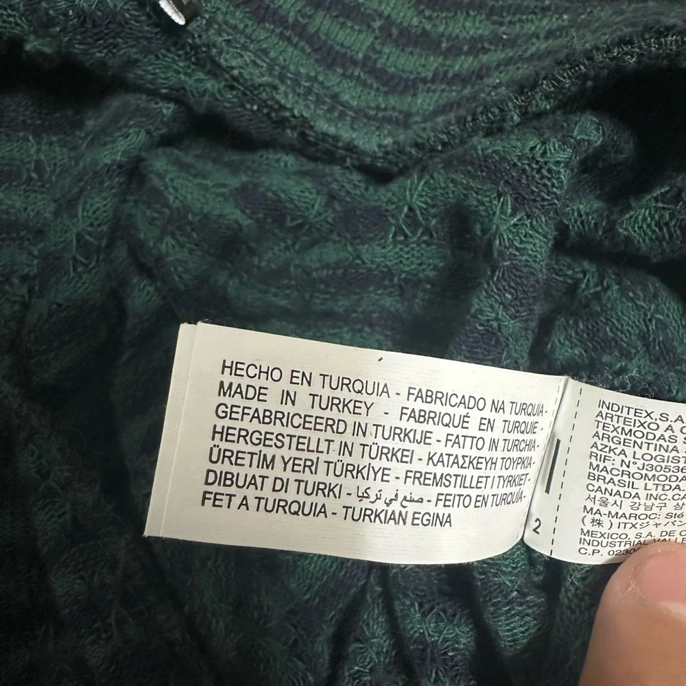 Zara Green and Black Textured Knit Pants - Picture 4 of 4